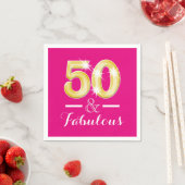 Serviette En Papier 50e anniversaire et femmes fabuleuses (En situation)