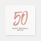 Serviette En Papier 50e anniversaire fausse parties scintillant d'or r (Devant)