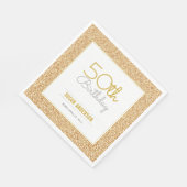 Serviette En Papier 50e anniversaire Faux Gold Parties scintillant (Coin)