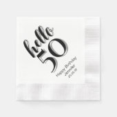 Serviette En Papier 50e anniversaire fête Bonjour 50 (Devant)