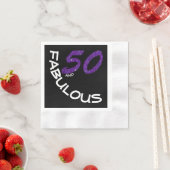 Serviette En Papier 50e anniversaire fête de Parties scintillant viole (En situation)