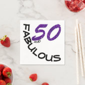 Serviette En Papier 50e anniversaire fête de Parties scintillant viole (En situation)