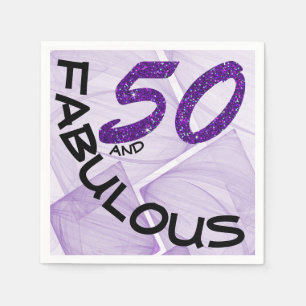 Serviette En Papier 50e anniversaire fête de Parties scintillant viole