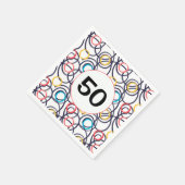 Serviette En Papier 50e anniversaire fête Doodles funky (Coin)