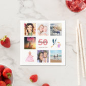 Serviette En Papier 50e anniversaire fête photo collage (En situation)