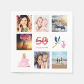 Serviette En Papier 50e anniversaire fête photo collage (Devant)