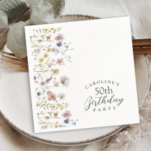 50e anniversaire Fleurs sauvages de fête aquarelle