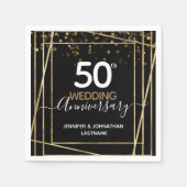 Serviette En Papier 50e Anniversaire Frontière Or (Devant)