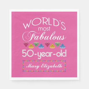 Serviette En Papier 50e anniversaire Gemmes les plus fabuleuses Raspbe