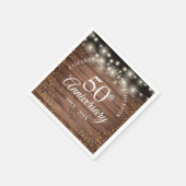 Serviette En Papier 50e anniversaire Gold Dust Rustic String lumières (Coin)