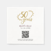 Serviette En Papier 50e Anniversaire Gold Share Photos code QR (Devant)