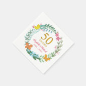 Serviette En Papier 50e anniversaire Golden Floral Butterfly Wreath (Coin)