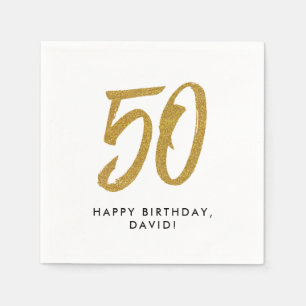 Serviette En Papier 50e anniversaire golden personnalisé
