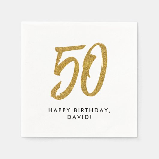 Serviette En Papier 50e anniversaire golden personnalisé (Devant)