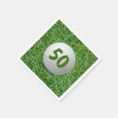 Serviette En Papier 50e anniversaire Golf Ball on Grass (Coin)