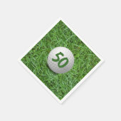 Serviette En Papier 50e anniversaire Golf Ball on Grass Napkins (Coin)