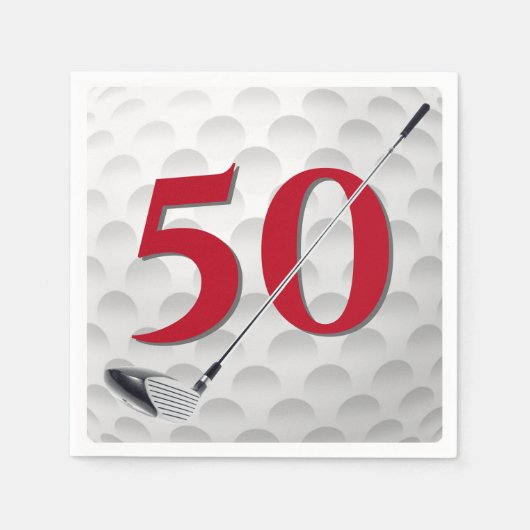 Serviette En Papier 50e anniversaire Golf Club Napkins (Devant)