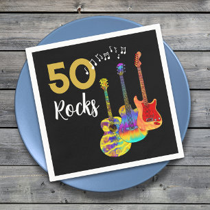 Serviette En Papier 50e anniversaire Guitar Rocks 50