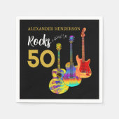 Serviette En Papier 50e anniversaire Guitar Rocks 50 Personnalisé (Devant)
