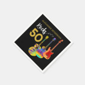 Serviette En Papier 50e anniversaire Guitar Rocks 50 Personnalisé (Coin)