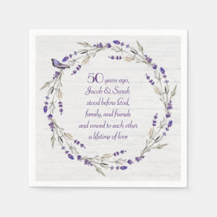 Serviette En Papier 50e anniversaire Lavender Wreath