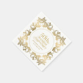 Serviette En Papier 50e anniversaire Mariage cadre de typographie or 3 (Coin)