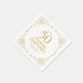 Serviette En Papier 50e anniversaire Mariage de perles d'or Frame Napk (Coin)