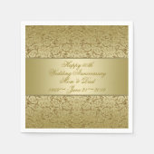 Serviette En Papier 50e anniversaire Mariage d'or (Devant)
