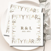 Serviette En Papier 50e Anniversaire Mariage d'or Papier cadeau