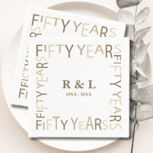 50e Anniversaire Mariage d'or Papier cadeau