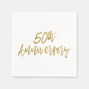 Serviette En Papier 50e anniversaire Mariage d'or serviettes