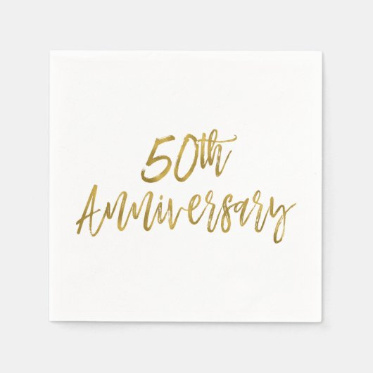 Serviette En Papier 50e anniversaire Mariage d'or serviettes (Devant)