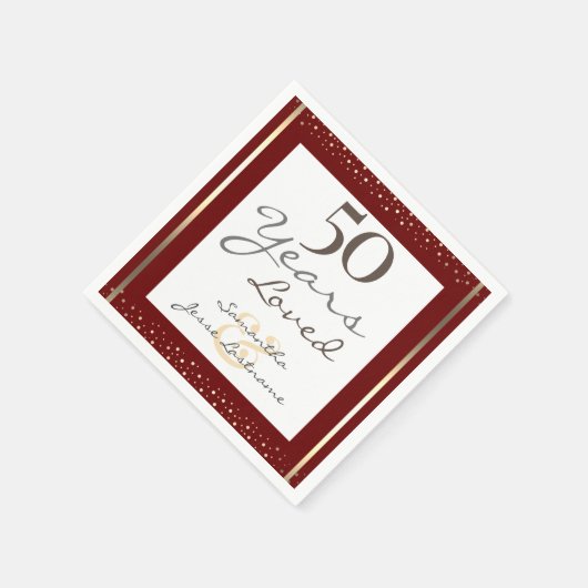 Serviette En Papier 50e anniversaire Mariage élégante serviettes en or (Coin)