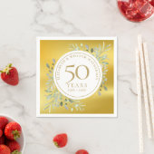 Serviette En Papier 50e anniversaire Mariage Gold Foil Green (En situation)
