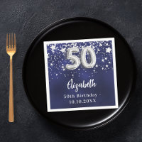 50e anniversaire marine bleu argent étoiles
