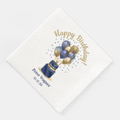 Serviette En Papier 50e anniversaire Marine Blue Balloon Cake (Coin)