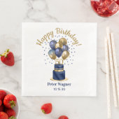 Serviette En Papier 50e anniversaire Marine Blue Balloon Cake (En situation)