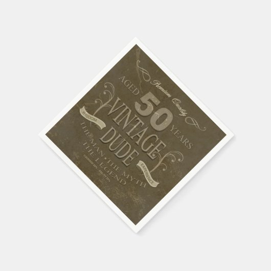 Serviette En Papier 50e anniversaire Mens serviettes (Coin)