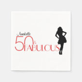 Serviette En Papier 50e anniversaire moderne Personnalisé 50 & FABULOU (Devant)