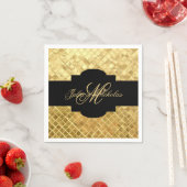 Serviette En Papier 50e anniversaire Monogrammed Black & Gold (En situation)