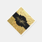 Serviette En Papier 50e anniversaire Monogrammed Black & Gold (Coin)