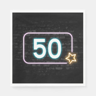 Serviette En Papier 50e anniversaire Neon Connexion en brique