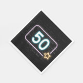 Serviette En Papier 50e anniversaire Neon Connexion en brique (Coin)
