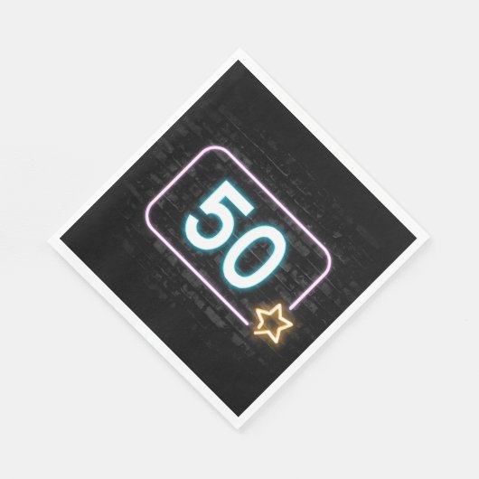 Serviette En Papier 50e anniversaire Neon Connexion en brique (Coin)
