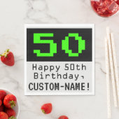 Serviette En Papier 50e anniversaire - Nerdy / Geeky Style "50" & Nom (En situation)