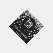 Serviette En Papier 50e anniversaire noir diamants blancs nom glam (Coin)