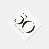 Serviette En Papier 50e anniversaire Noir et blanc (Coin)