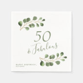 Serviette En Papier 50e anniversaire nom personnalisé élégant (Devant)