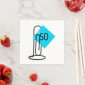 Serviette En Papier 50e Anniversaire Note sur un clip papier (En situation)