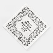 Serviette En Papier 50e anniversaire Numéro Motif pétoncles Noir/Blanc (Coin)